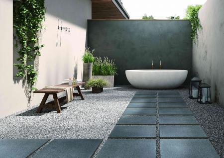 Terrassenplatten Black Basalt Design