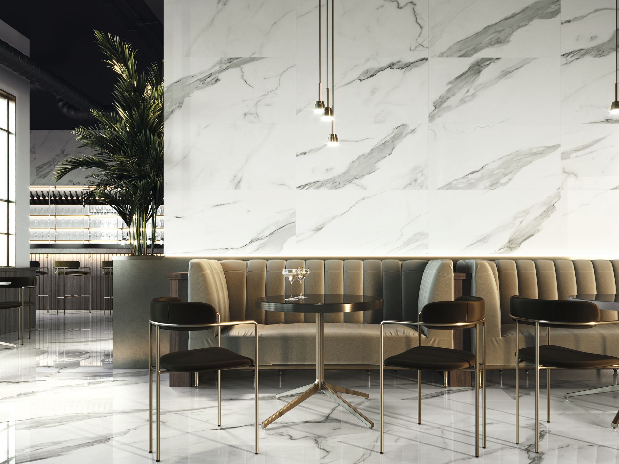 Feinsteinfliesen Statuario 60x60x1cm poliert