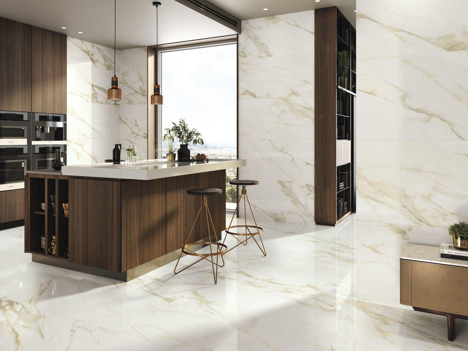 Marmor Fliesen Weiss Gold