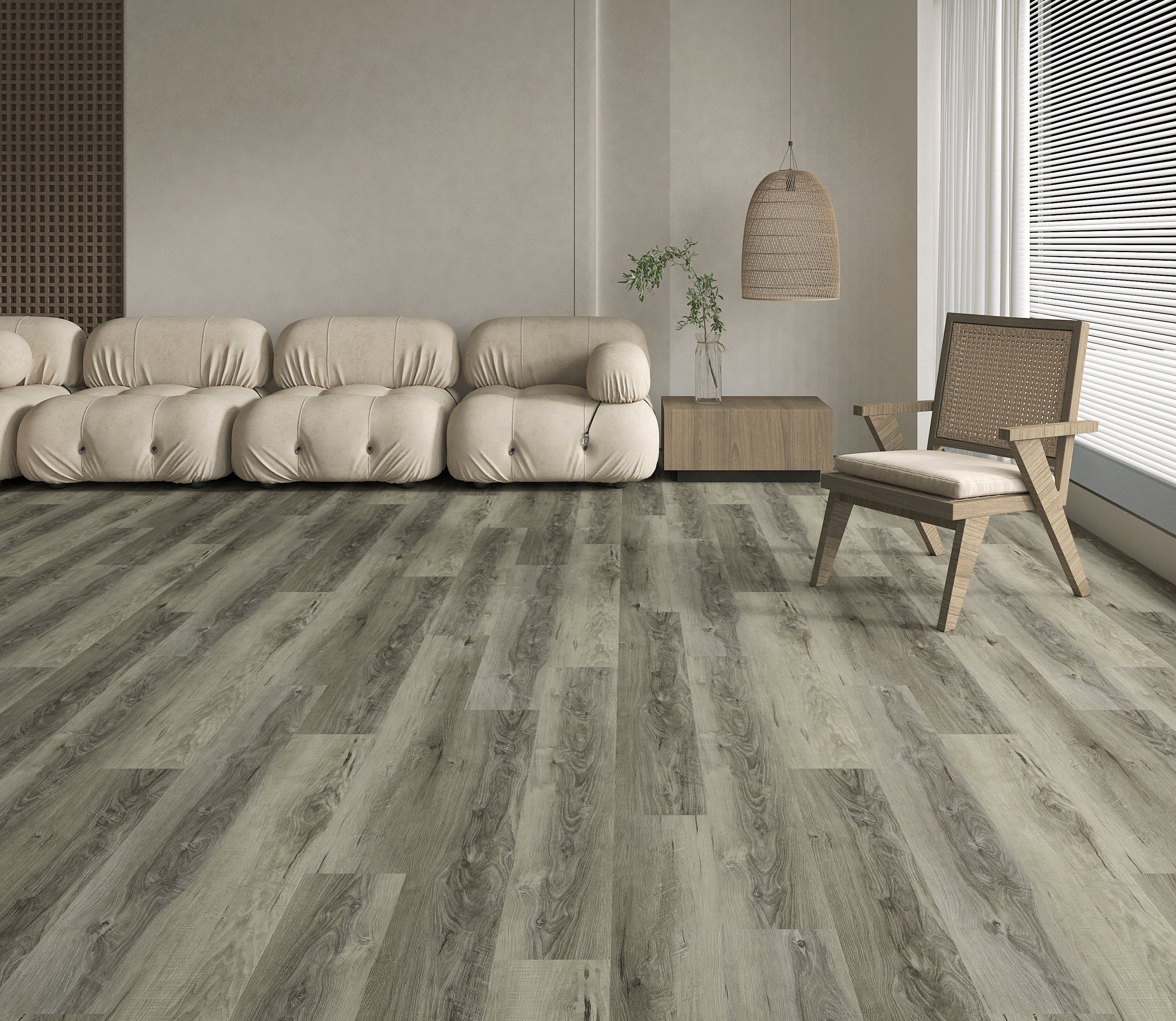 Klick Vinylboden Valencia Gris 121,9x22,8x0,5cm matt