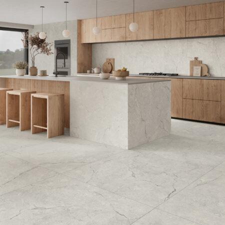 Feinsteinfliesen Kronos Silver 120x120x1cm matt