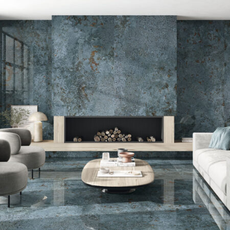 Feinsteinfliesen Blue Rust 120x120x1cm poliert