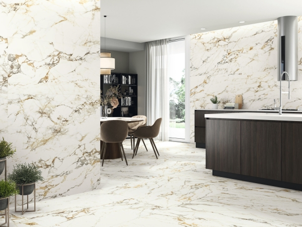 Belagio Gold Fliese 120x60 poliert Küchenfliesen