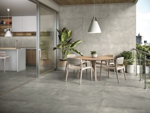 Beton Silver matt Fliese Wohnzimmerfliese Terrassenfliese